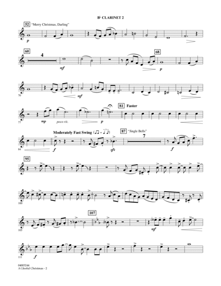 A Gleeful Christmas - Bb Clarinet 2