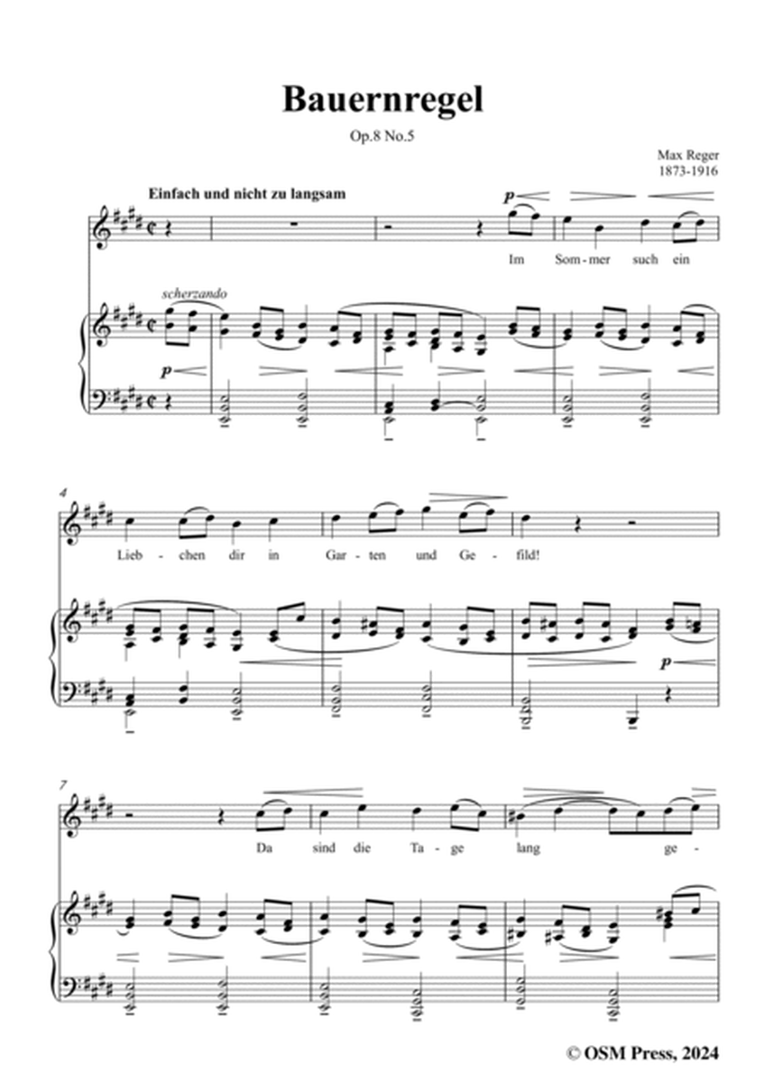 M. Reger-Bauernregel,in E Major,Op.8 No.5