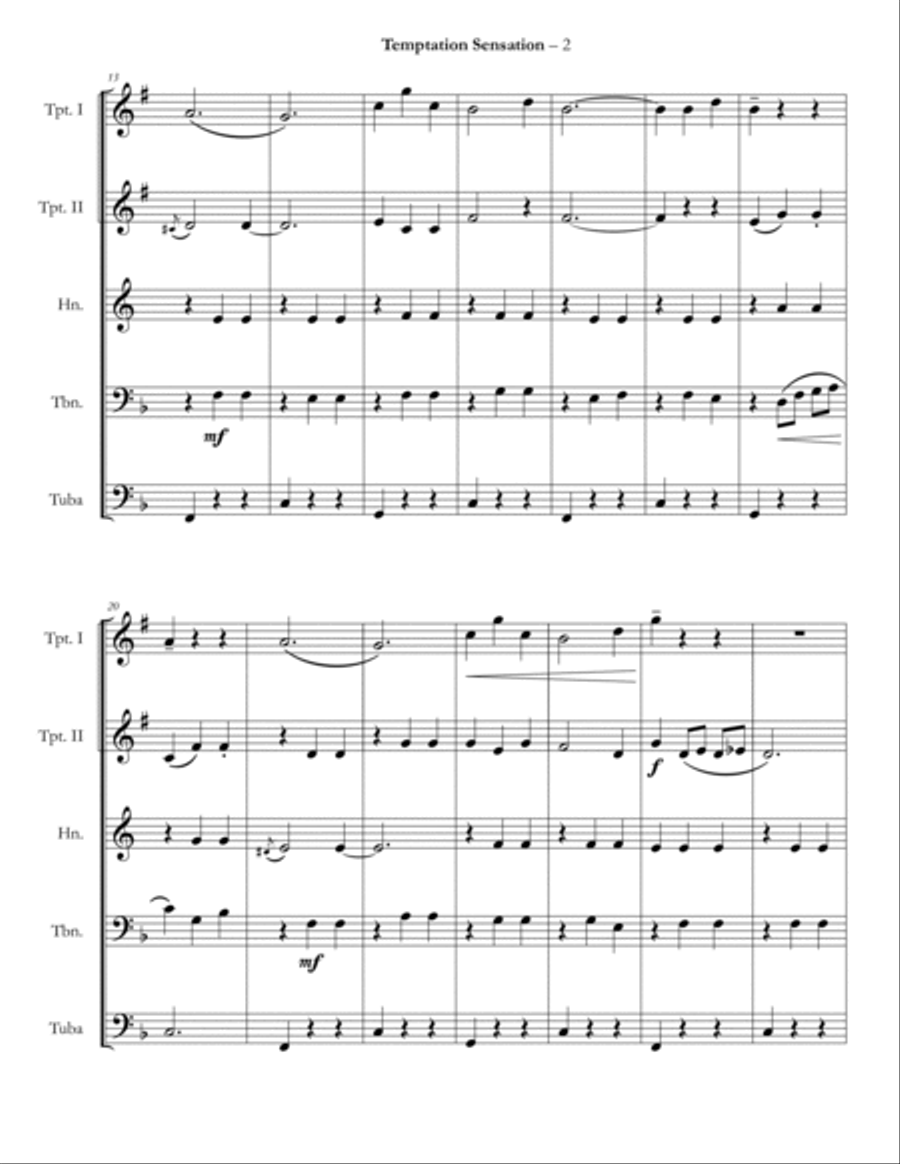 Aetn Temptation Sensation Brass Quintet scores gallery preview page 3