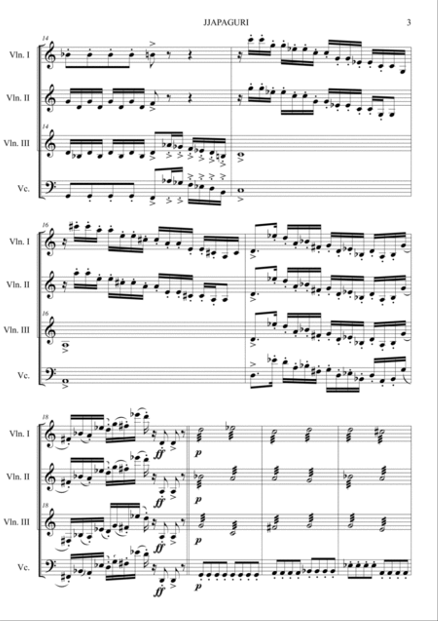 Zappaguri (Parasite OST) Zappaguri (Parasite OST) String Quartet scores gallery preview page 3