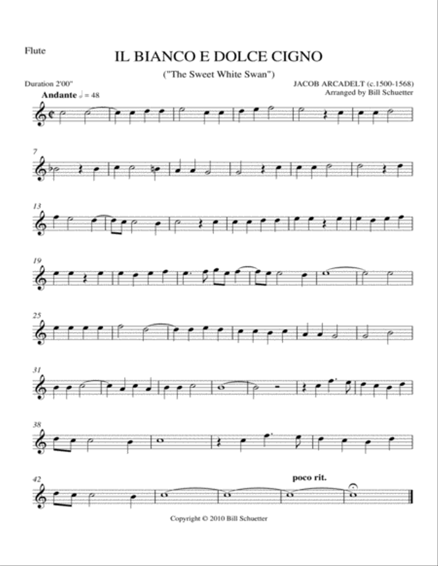 Il Bianco e Dolce Cigno Woodwind Quartet scores gallery preview page 3