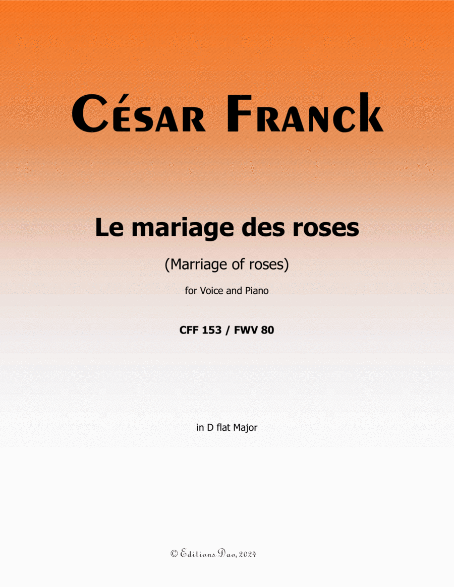 Le mariage des roses, by César Franck, in D flat Major Voice scores gallery preview page 1