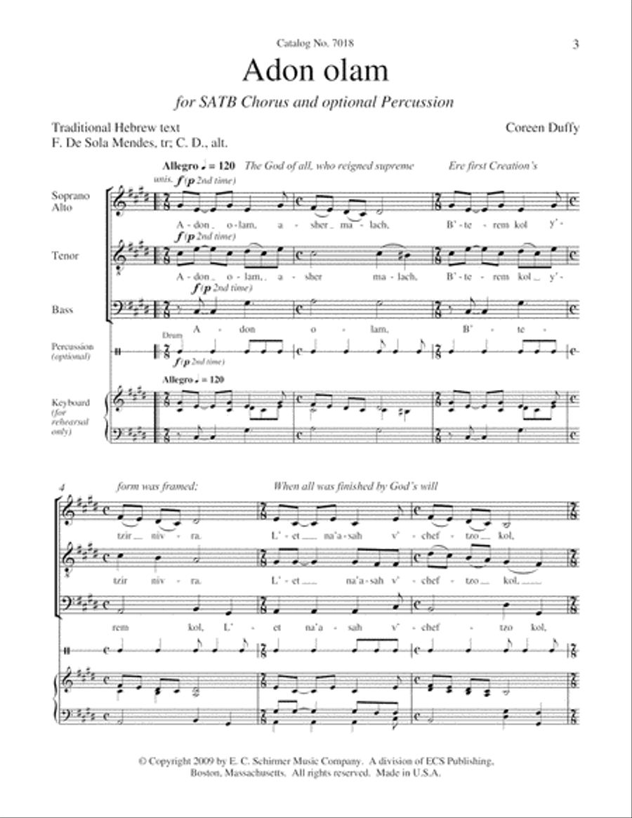 Adon olam 4-Part scores gallery preview page 3