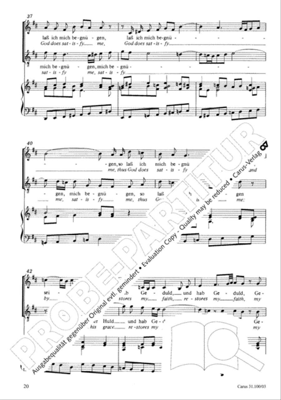 Whatever God ordains is right (Was Gott tut, das ist wohlgetan) 4-Part scores gallery preview page 21