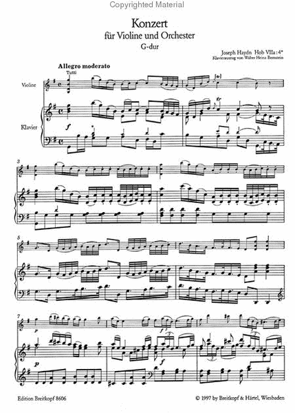 Violin Concerto in G major Hob VIIa:4*