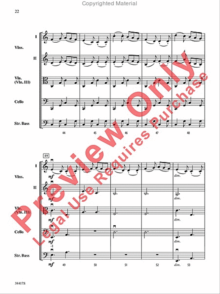 Themes from St. Paul's Suite String Orchestra scores gallery preview page 23