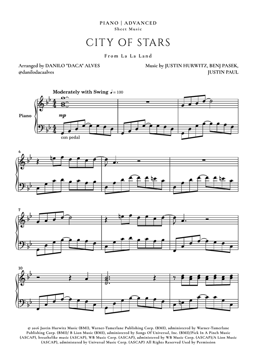 City Of Stars Piano Solo scores gallery preview page 1