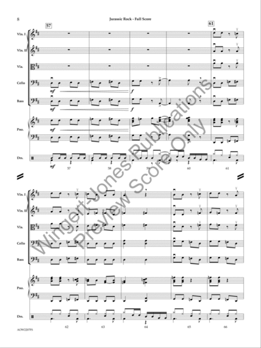 Jurassic Rock (Score) Jurassic Rock (Score) String Orchestra scores gallery preview page 7