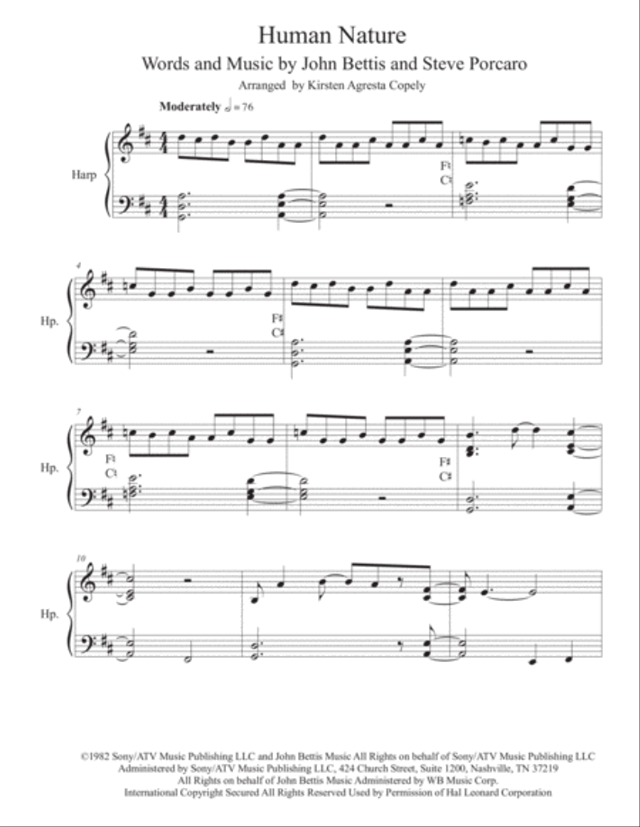 Human Nature Harp scores gallery preview page 1