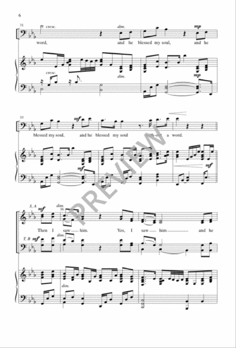 And He Blessed My Soul 4-Part scores gallery preview page 6