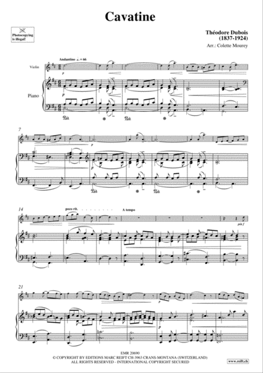 Cavatine Cavatine Violin Solo scores gallery preview page 3