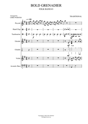 Uke Folk Band #1: Bold Grenadier - Score Only