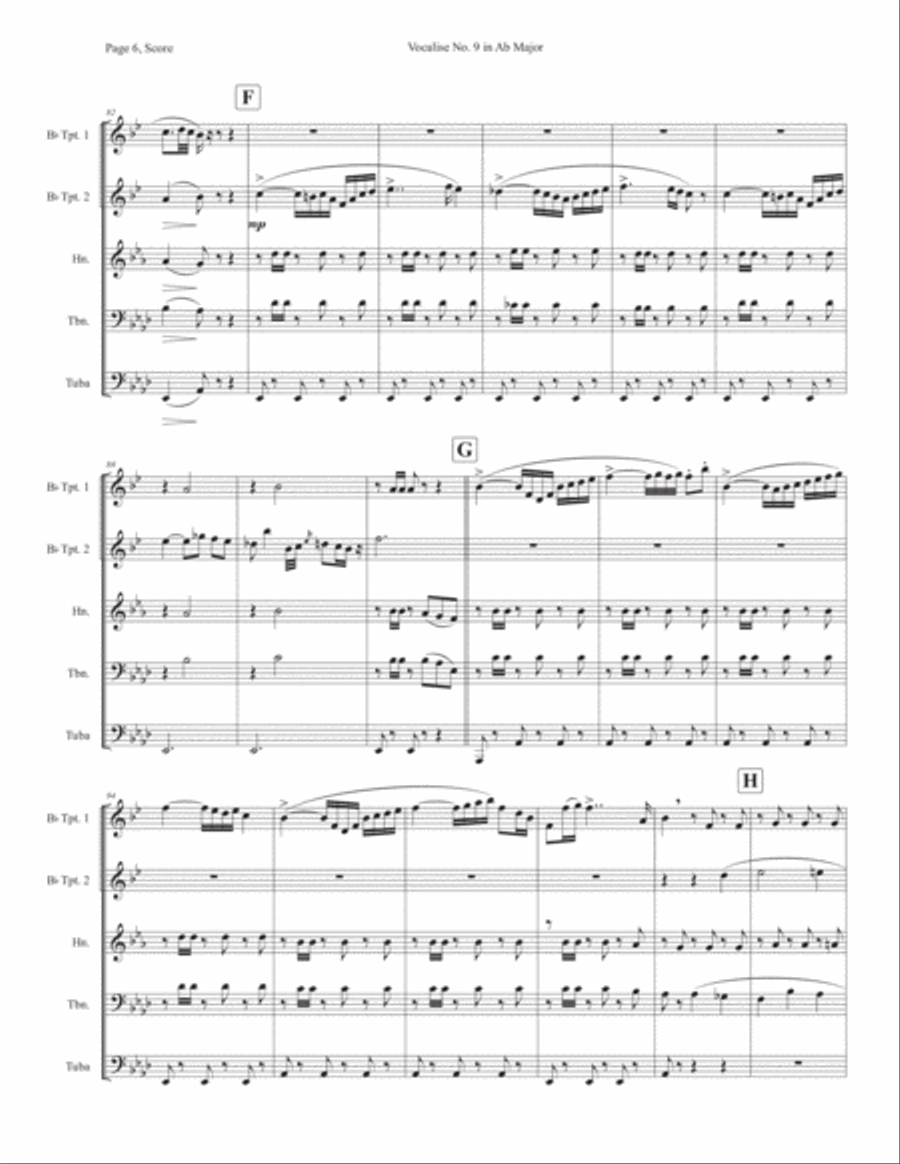 Vocalise No. 9 in Ab Major from 12 Vocalises for Mezzo Soprano Horn scores gallery preview page 6