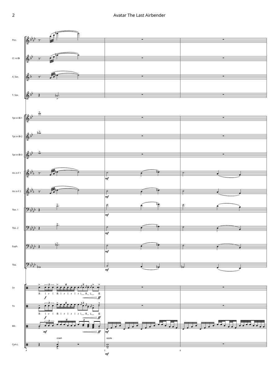 Avatar: The Last Airbender Marching Band scores gallery preview page 2