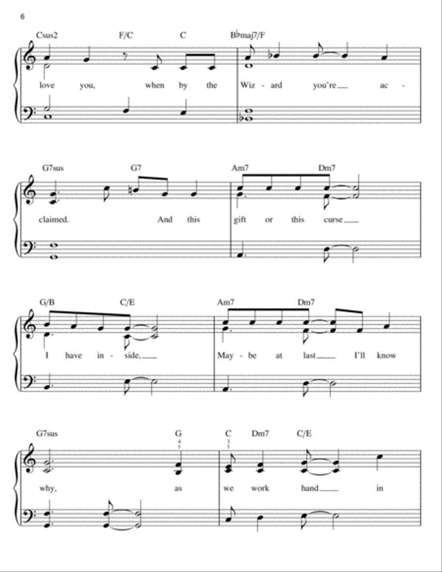 The Wizard And I (from Wicked) Easy Piano scores gallery preview page 6