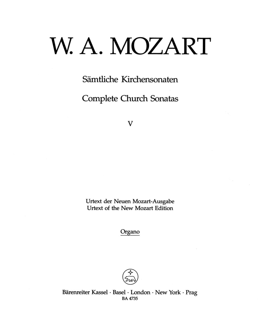 Samtliche Kirchensonaten, Heft 5 C major, KV 263