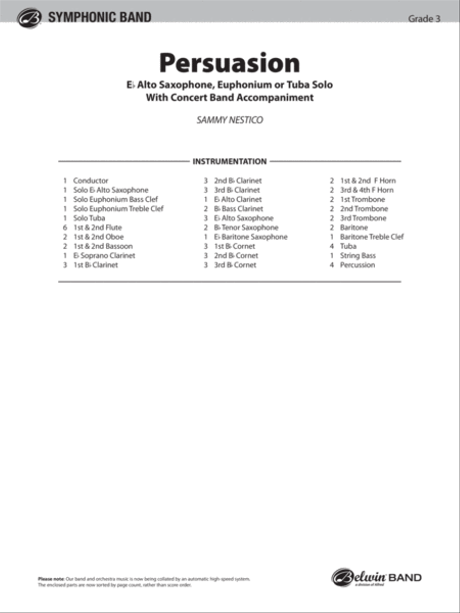 Persuasion: Score Concert Band scores gallery preview page 1