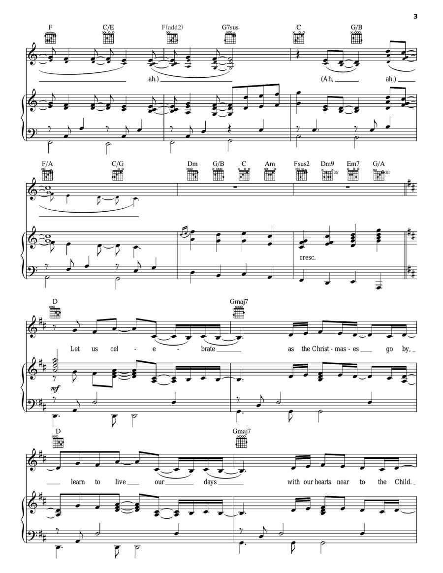 Not That Far From Bethlehem Piano, Vocal, Guitar scores gallery preview page 3