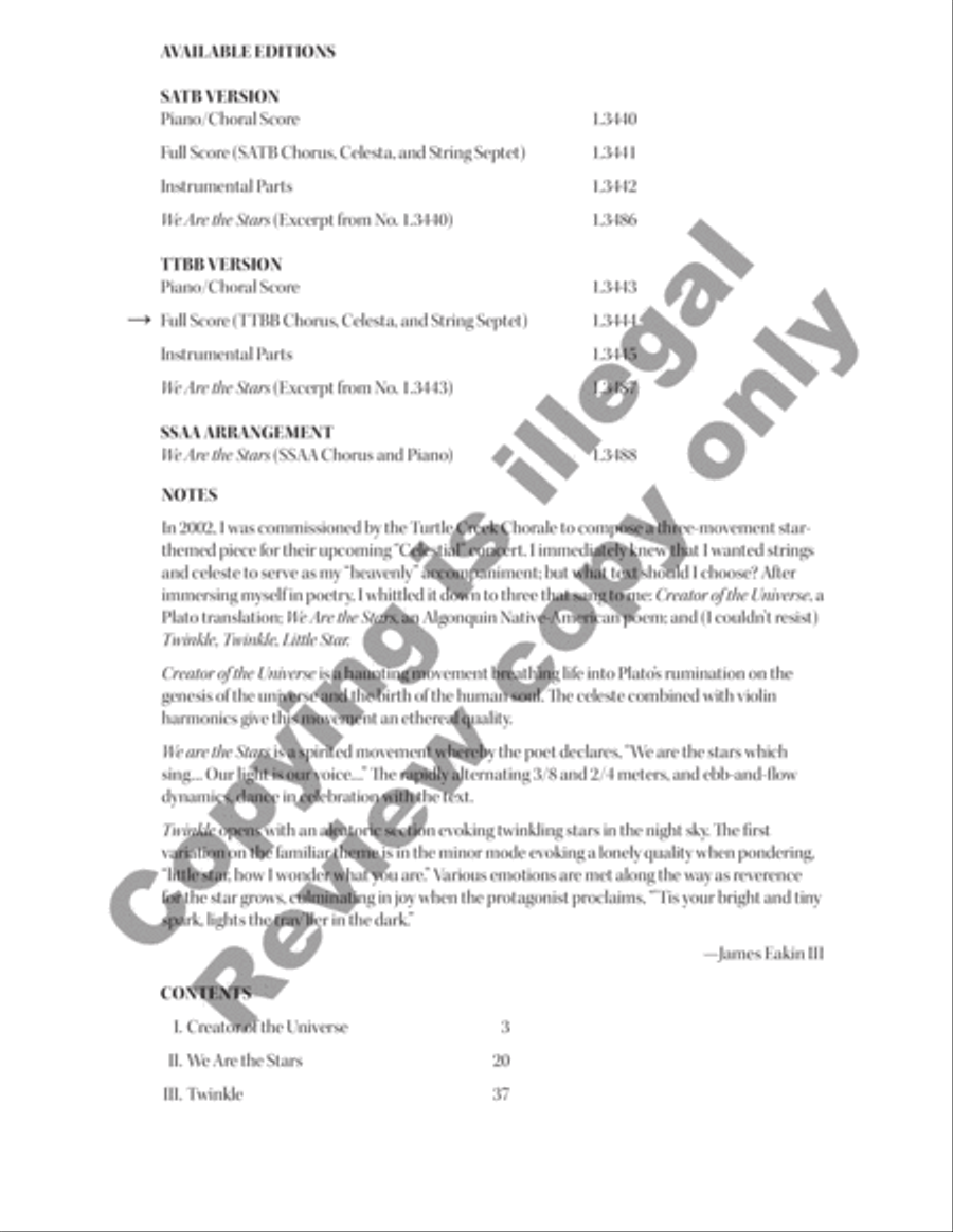 Stargazing (TTBB Full Score) TTBB scores gallery preview page 3
