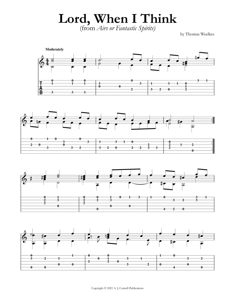 Lord, When I Think Lord, When I Think Classical Guitar scores gallery preview page 1