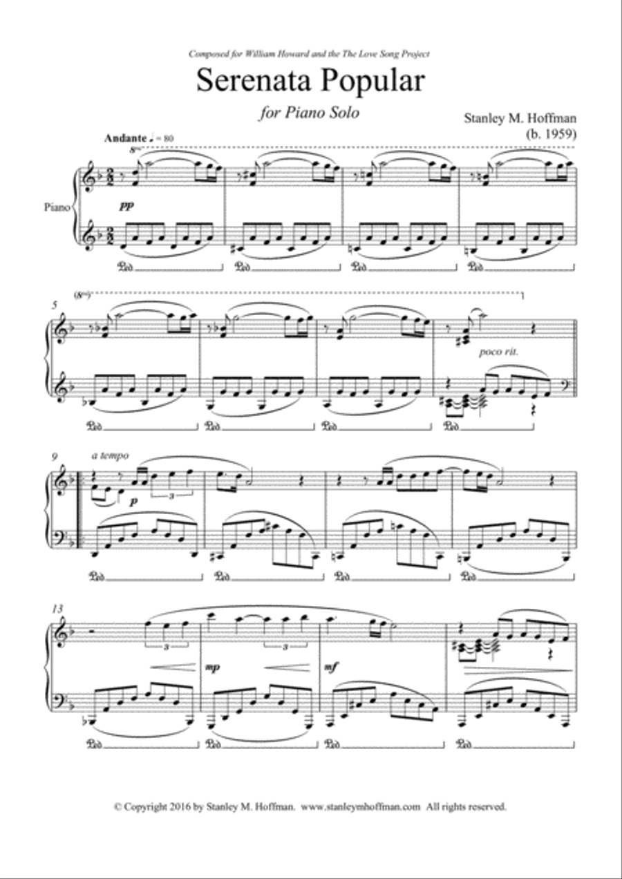 Serenata Popular Serenata Popular Piano Solo scores gallery preview page 1
