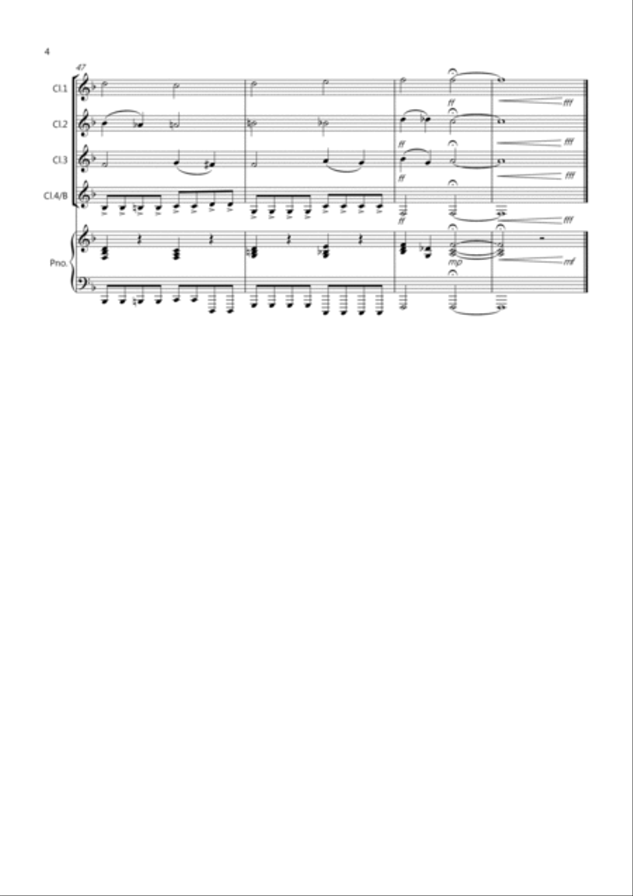 Pachelbel Rocks! for Clarinet Quartet Clarinet Quartet scores gallery preview page 4