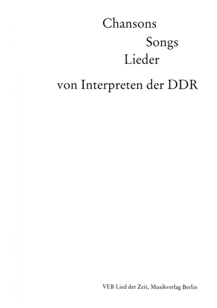 Chanson, Songs, Lieder von Interpreten der DDR