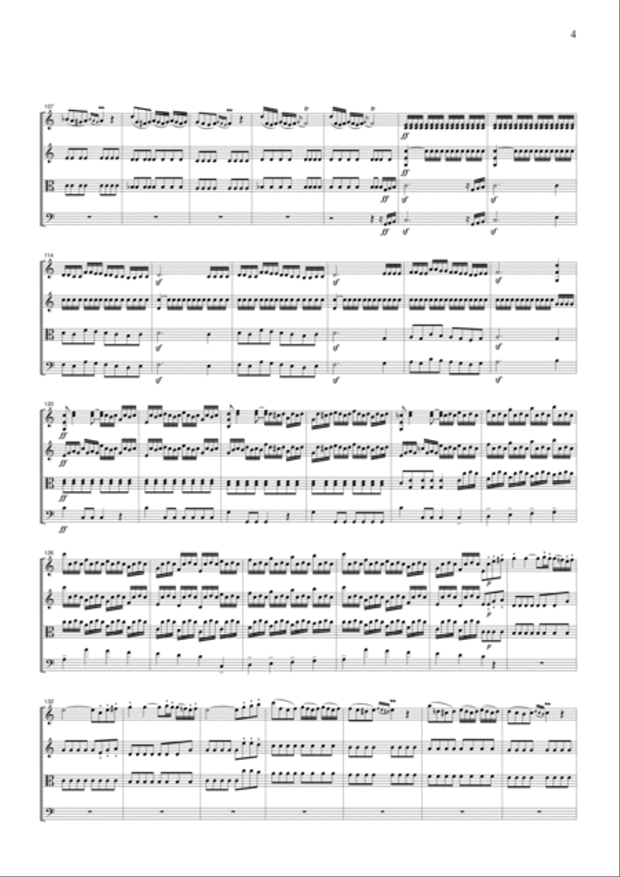 Gluck Ifigenia en Aulide Overture, for string quartet, CG303 String Quartet scores gallery preview page 4