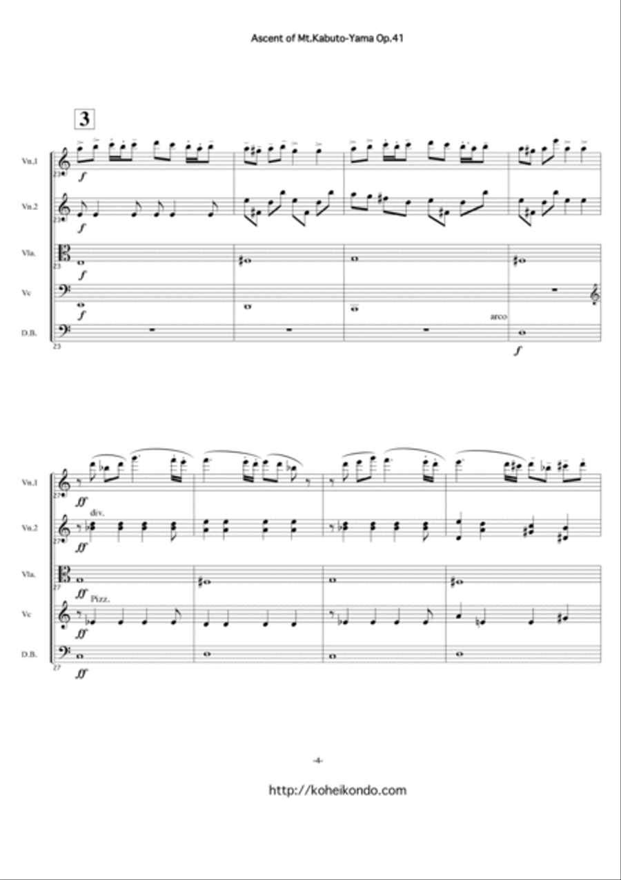 Ascent to Mt.Kabuto-Yama op.41 String Orchestra scores gallery preview page 10
