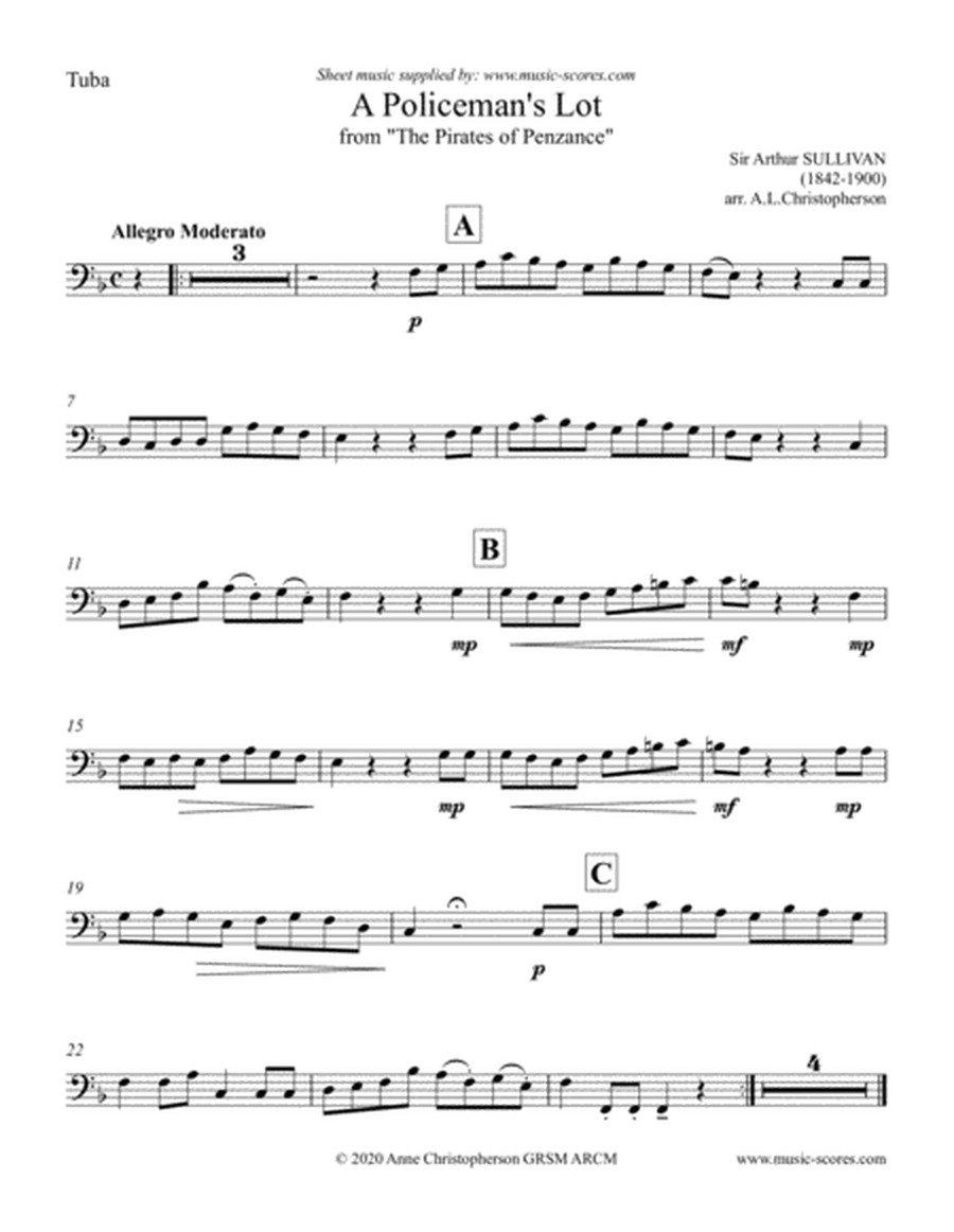A Policemans Lot - Tuba and Piano image number null