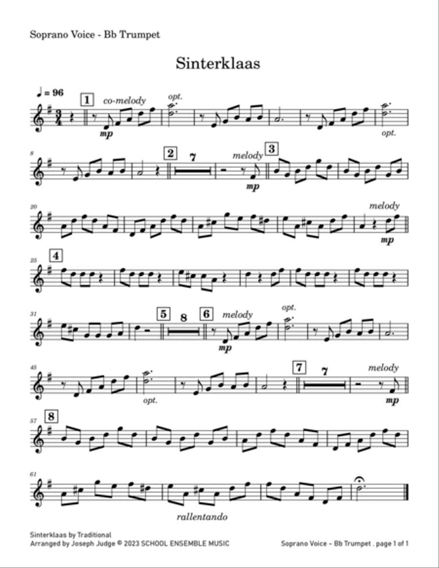 Sinterklaas for Brass Quartet in Schools Brass Quartet scores gallery preview page 6