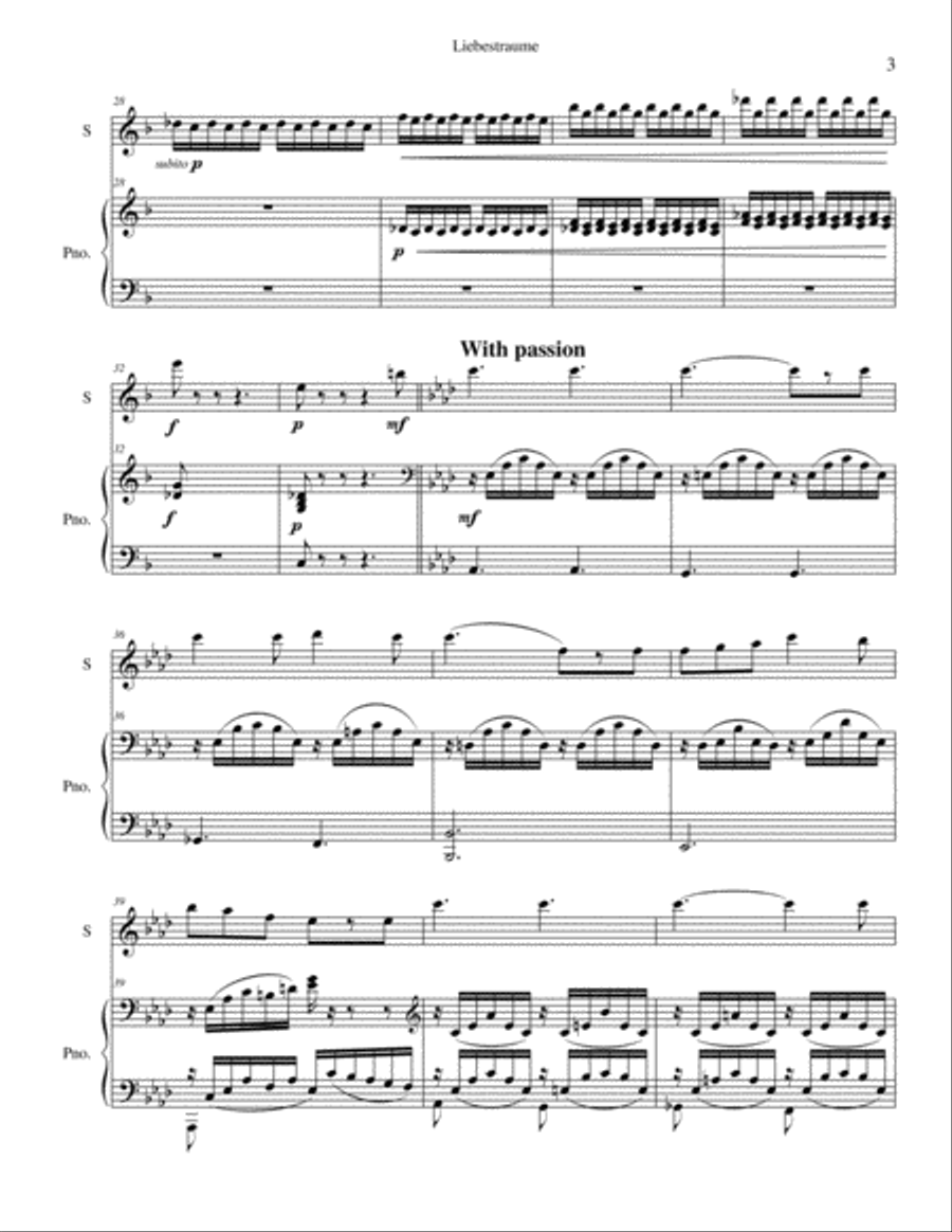 Liebestraume Flute Solo scores gallery preview page 3