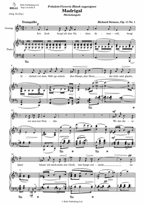 Madrigal, Op. 15 No. 1 (D Major)
