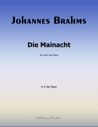 Book cover for Die Mainacht, by Brahms, in E flat Major