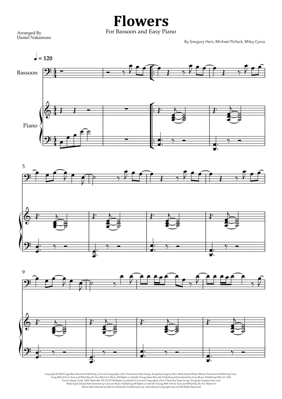 Flowers Bassoon scores gallery preview page 1
