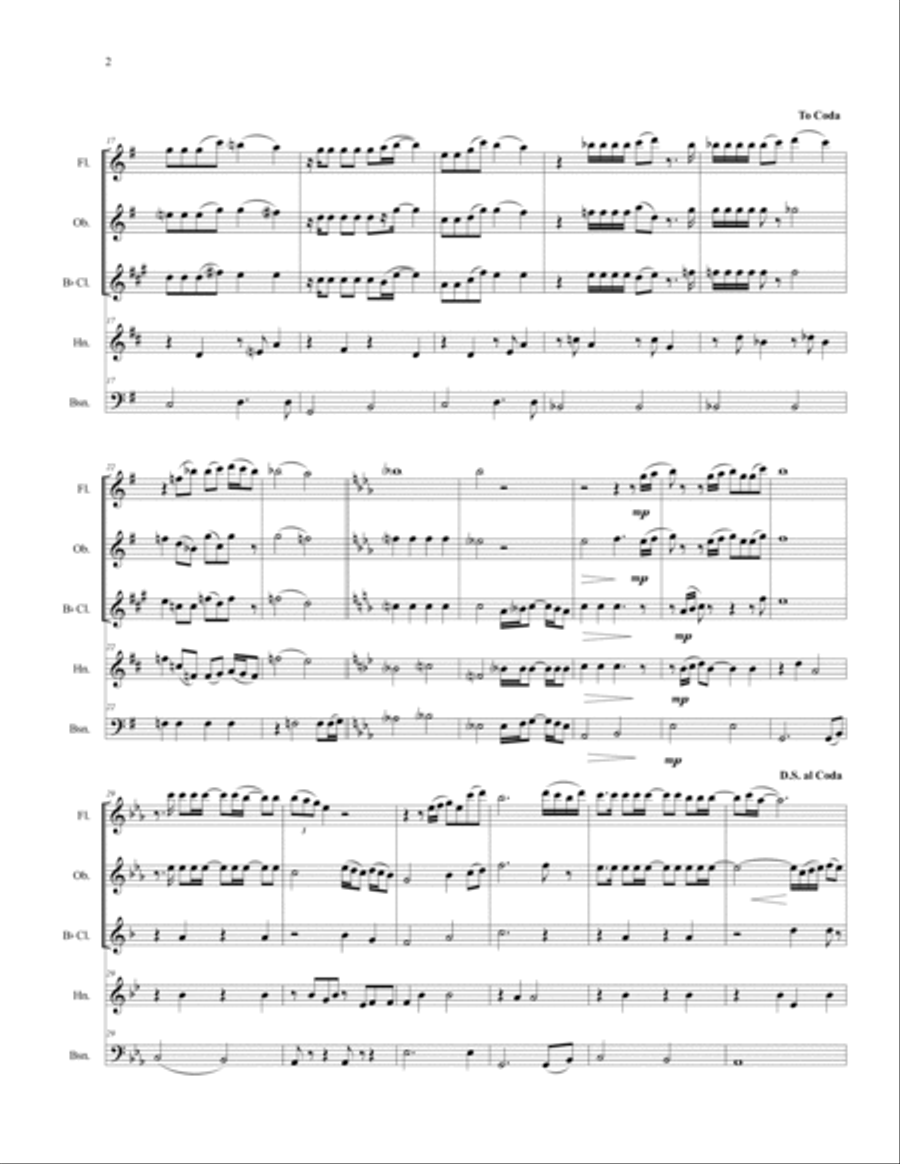 You're The Inspiration Woodwind Quintet scores gallery preview page 4