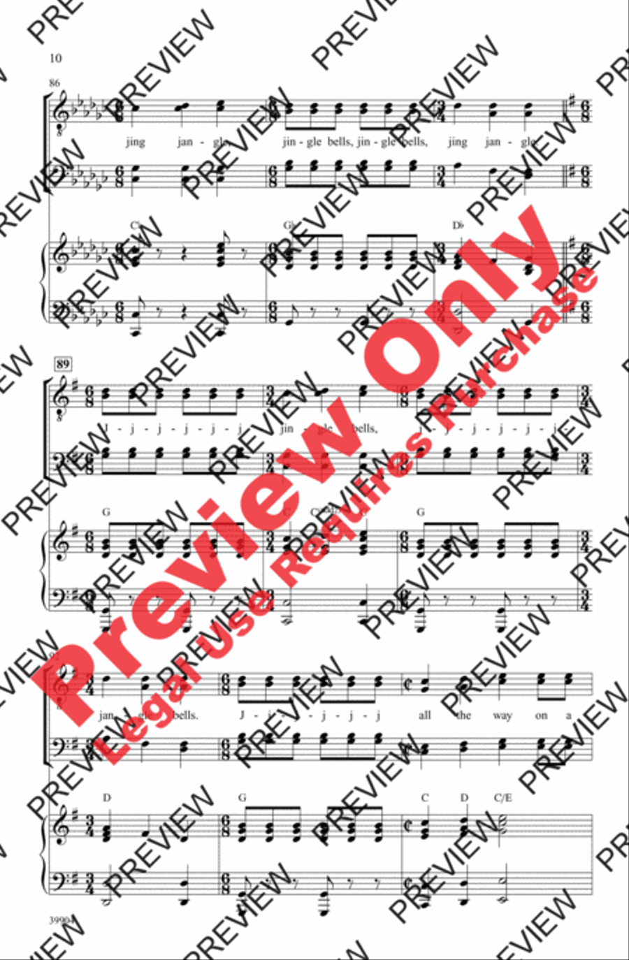Jingle Bells Jingle Bells Men's Choir scores gallery preview page 10