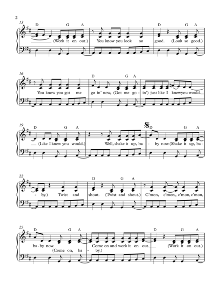 Twist And Shout Voice scores gallery preview page 2
