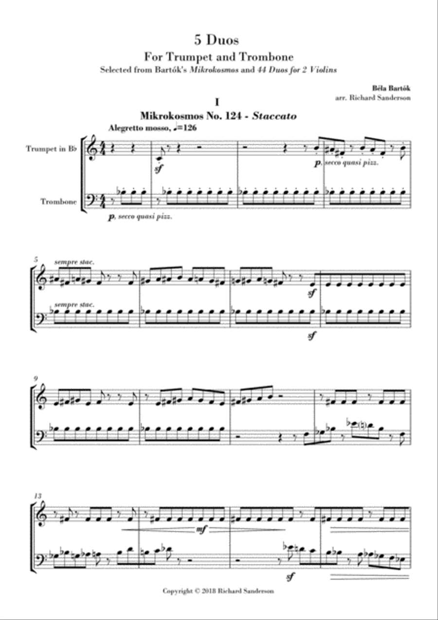 5 Duos Brass Duet scores gallery preview page 2