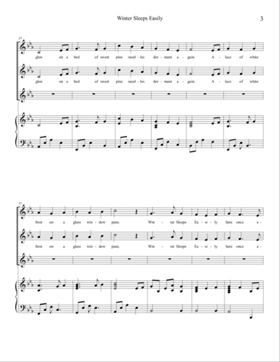 Winter Sleeps Easily ~ SSA Version SSA scores gallery preview page 4