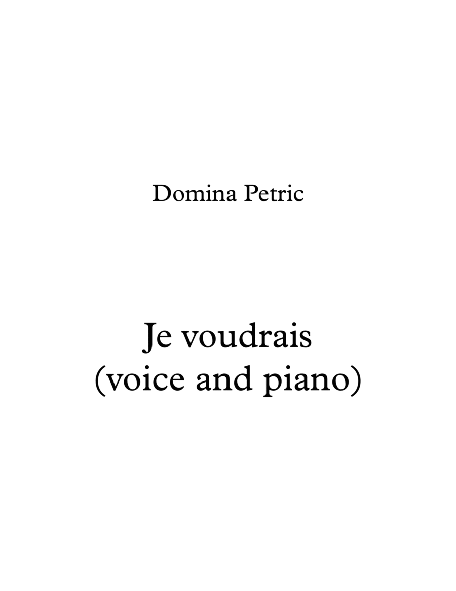 Je voudrais Voice scores gallery preview page 1