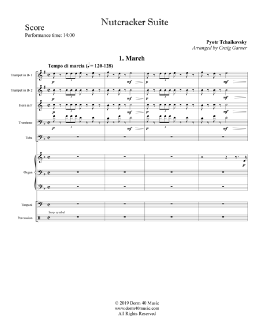 Nutcracker Suite (for Brass Quintet, Organ and Percussion) Brass Ensemble scores gallery preview page 2