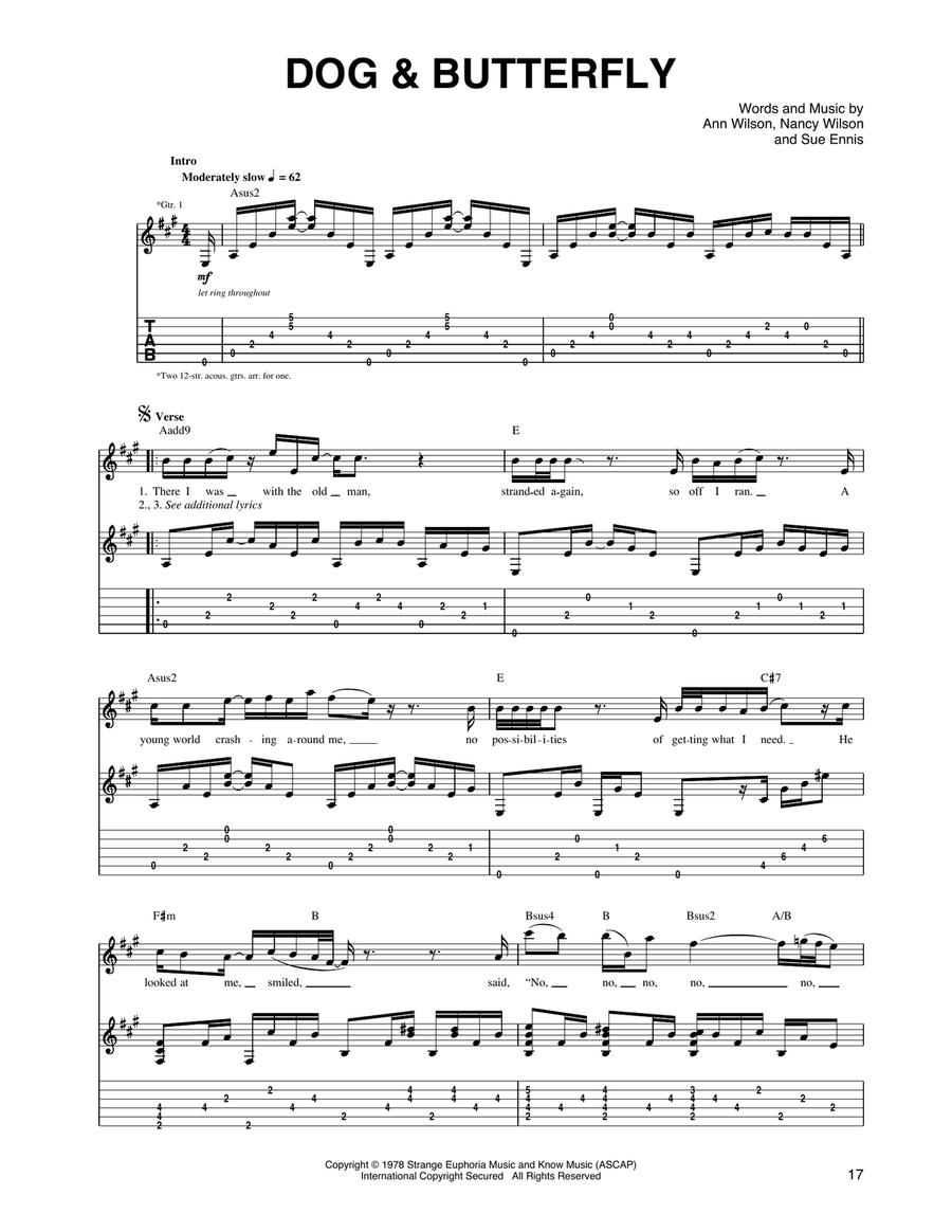 Dog & Butterfly Acoustic Guitar scores gallery preview page 1