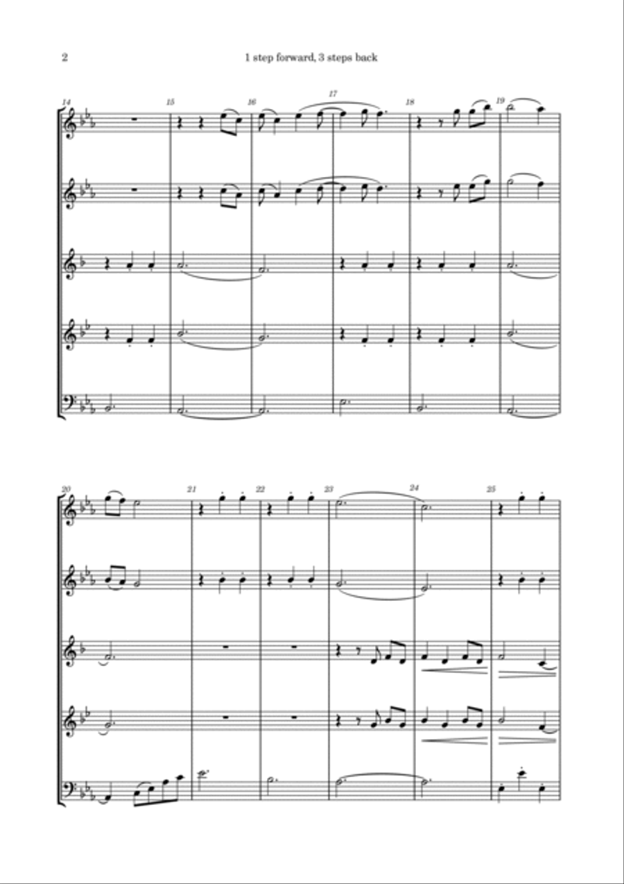 1 Step Forward, 3 Steps Back Woodwind Quintet scores gallery preview page 2