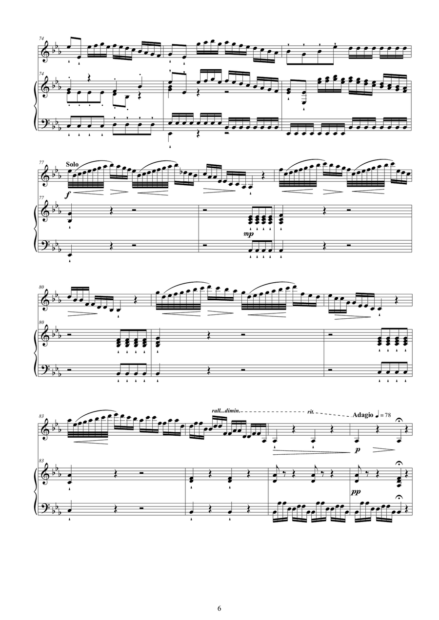 Vivaldi - Violin Concerto No.5 in E flat - La tempesta di mare - RV 253 Op.8 for Violin and Piano Vivaldi - Violin Concerto No.5 in E flat - La tempesta di mare - RV 253 Op.8 for Violin and Piano Violin Solo scores gallery preview page 6