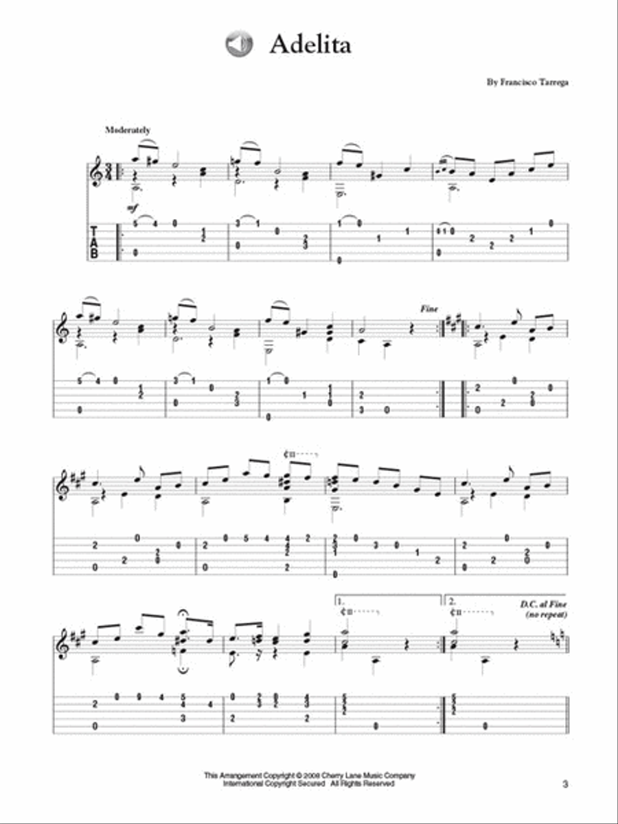 30 Easy Spanish Guitar Solos Guitar Tablature scores gallery preview page 3