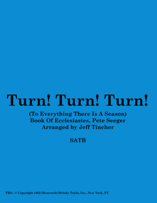Book cover for Turn! Turn! Turn! (to Everything There Is A Season)