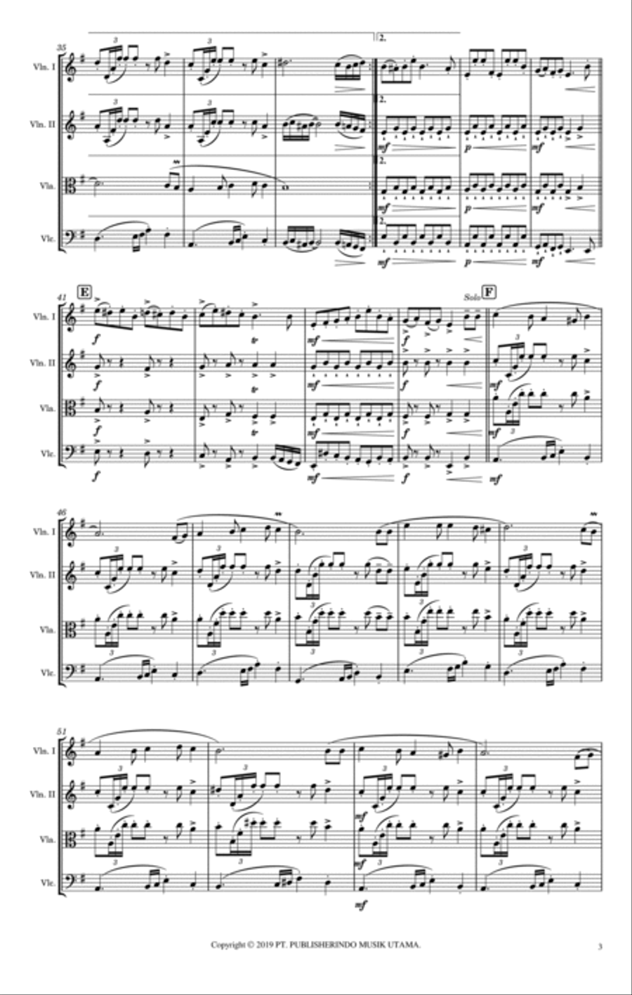 Selamat Hari Lebaran String Quartet scores gallery preview page 3