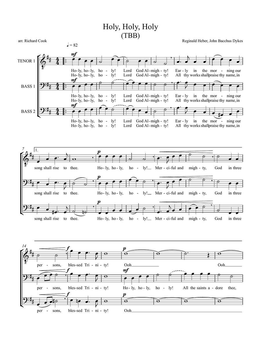 Holy, Holy Holy (TBB) 3-Part scores gallery preview page 1