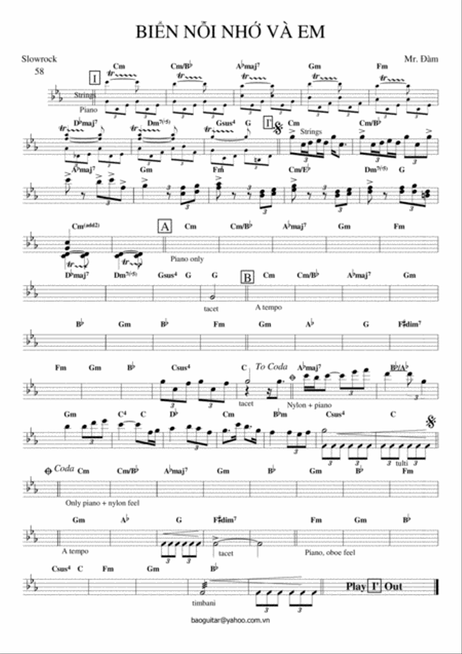 BienNoiNhoVaEm BienNoiNhoVaEm Piano Solo scores gallery preview page 1